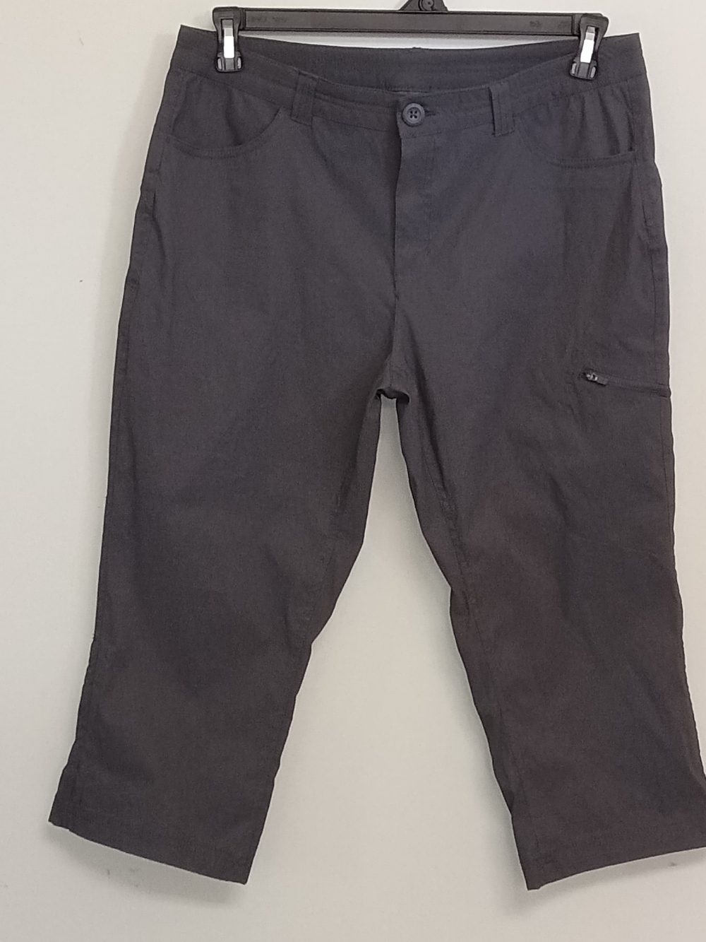 Eddie Bauer Gray Women's Nylon Crop Cargo Capris Outdoor Casual Pants 12 Hiking